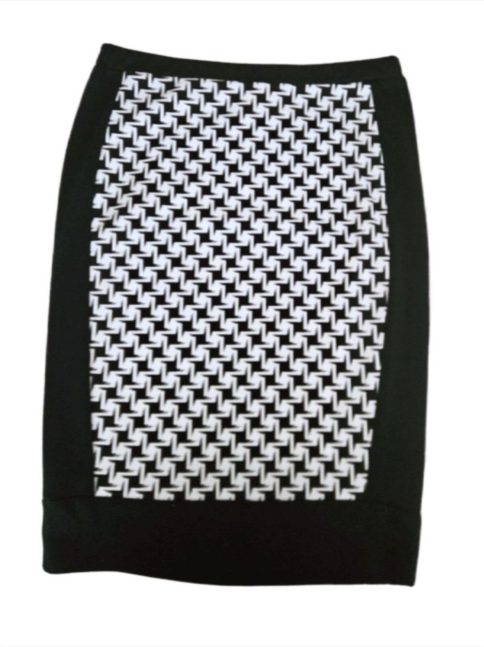 Black and White Geometric Stretch Pencil Skirt | M | 🇨🇦